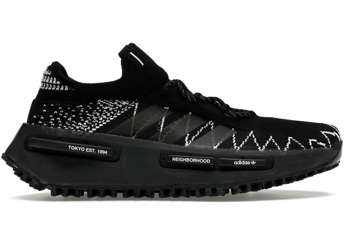 アディダス 編み物 中核グループ 黒いこと 黒いこと 白いこと 白いこと スニーカー メンズ ADIDAS NMD S1 KNIT NEIGHBORHOOD / CORE BLACK BONE CLOUD WHITE メンズ靴-スニーカー