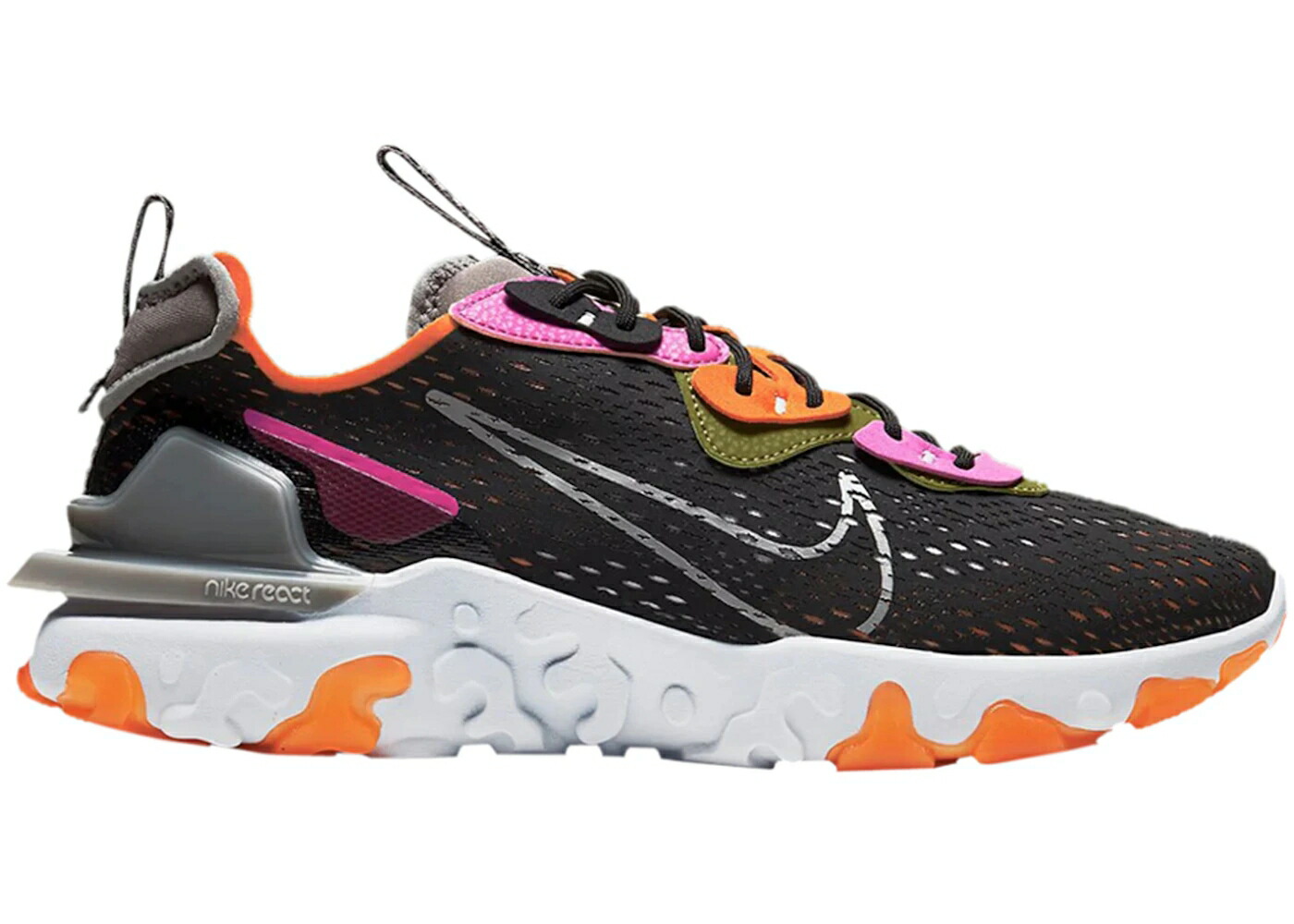 ナイキ リアクト 黒色 ブラック 橙 オレンジ 灰色 グレー スニーカー メンズ NIKE REACT VISION BLACK ORANGE FUCHSIA / BLACK GREY ORANGE FUCHSIA