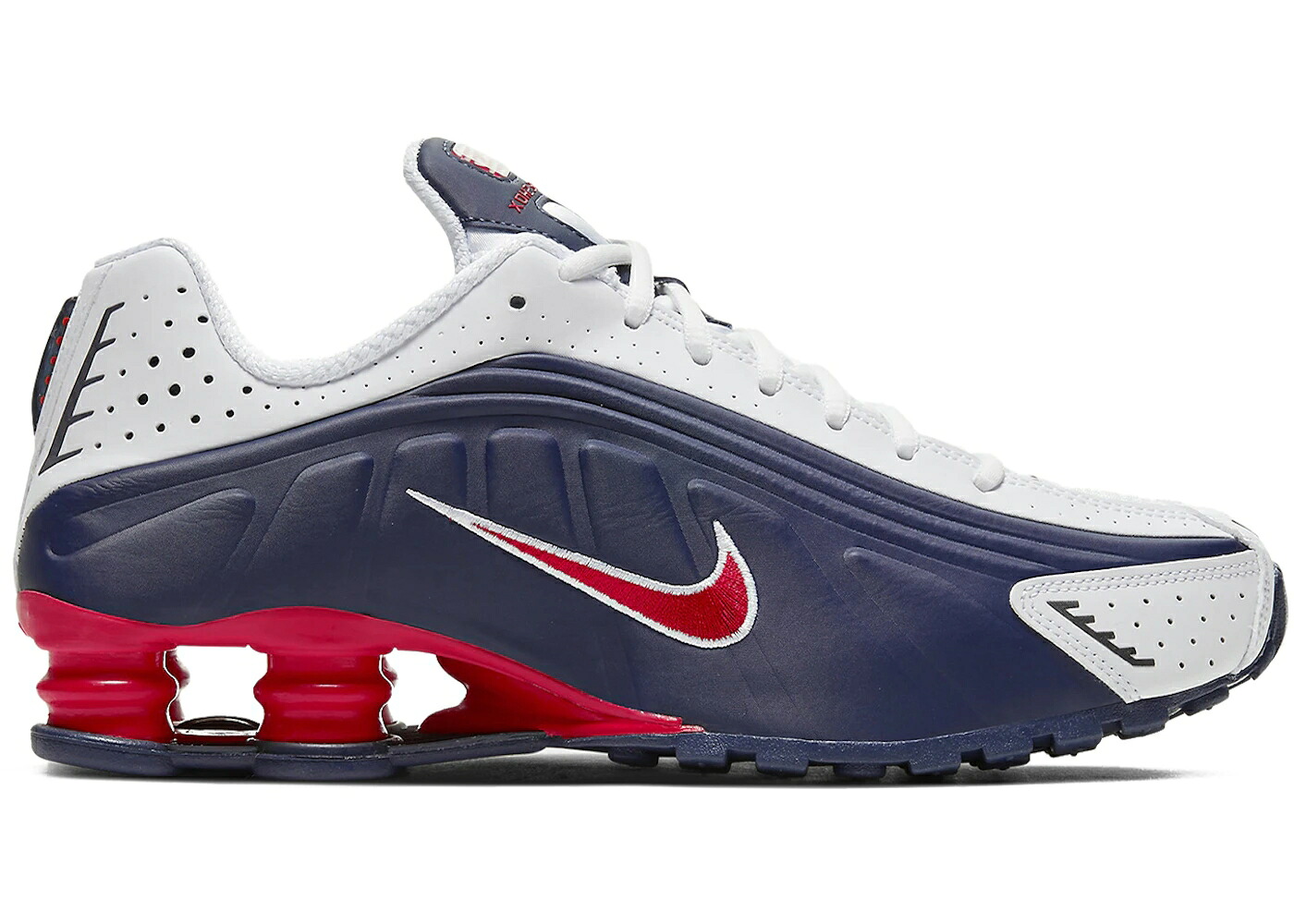 ナイキ ショックス 紺色 米国海軍 赤 赤いこと スニーカー メンズ NIKE SHOX R4 USA / MIDNIGHT NAVY UNIVERSITY RED