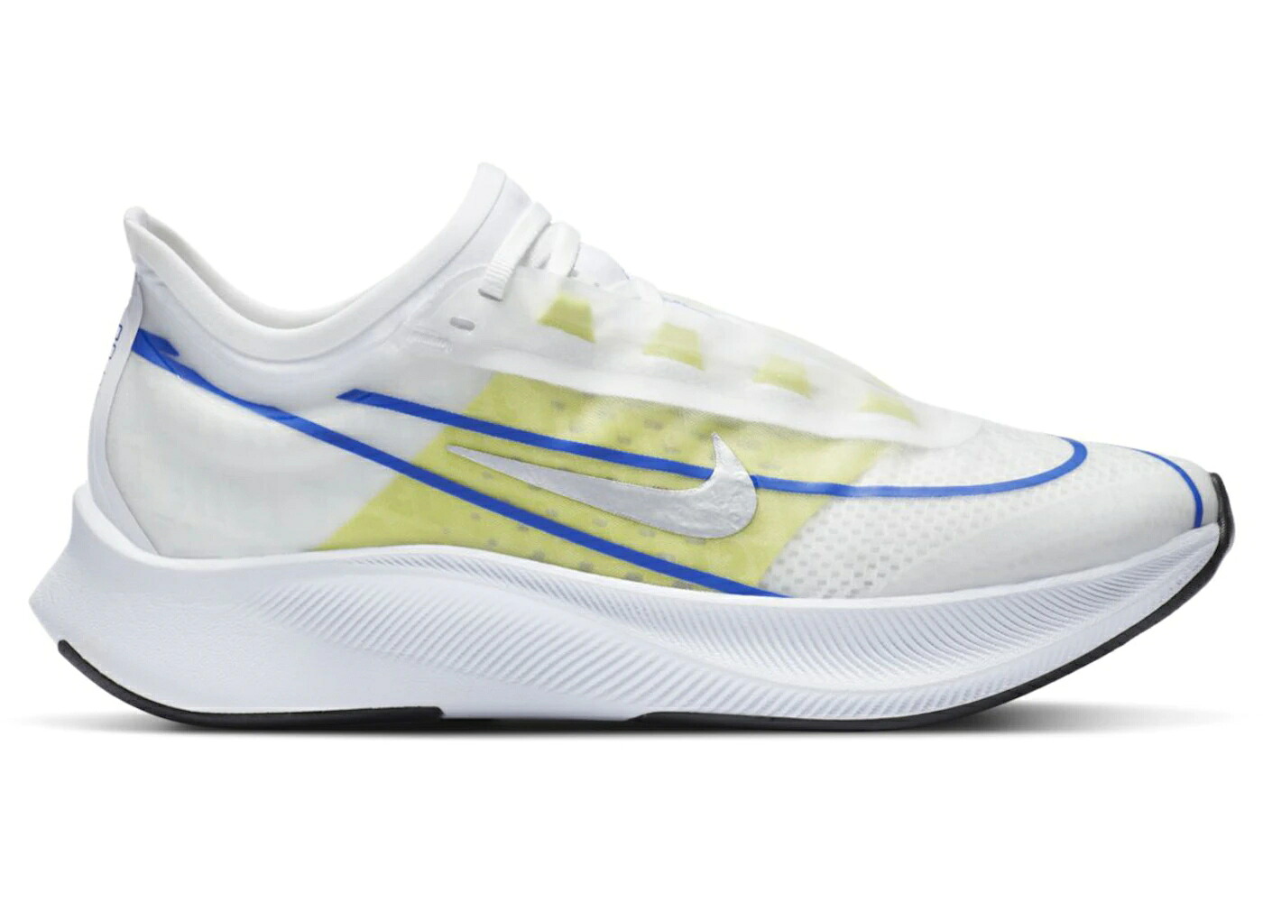 ナイキ ズーム 白色 ホワイト 銀色 シルバー 青色 ブルー ライム ズームフライ WOMEN'S スニーカー レディース NIKE ZOOM FLY 3 WHITE SILVER BLUE LIME (WOMEN'S) / WHITE RACER BLUE CYBER METALLIC|スニケス