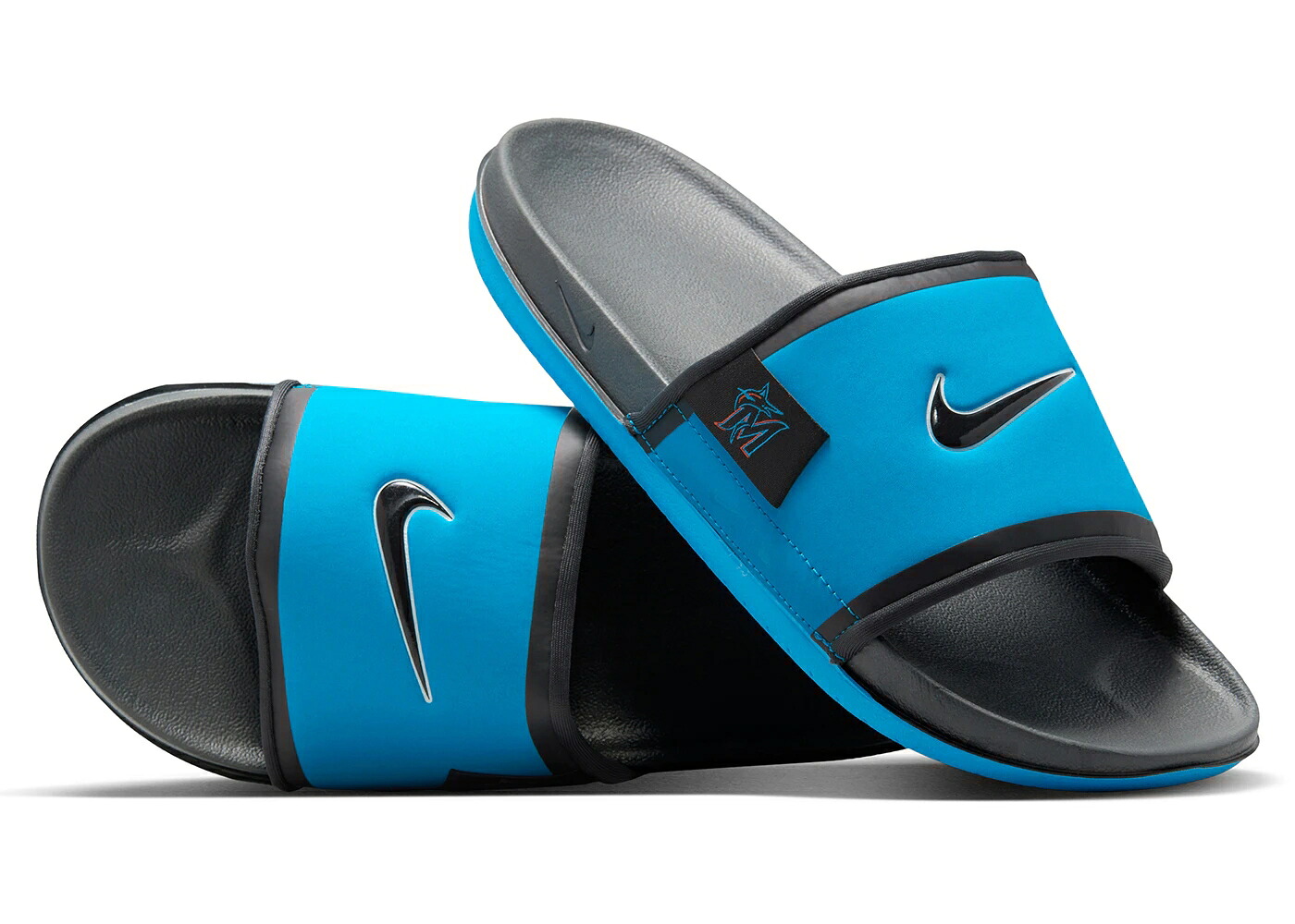 ナイキ サンダル マイアミ マーリンズ 青色 ブルー 灰色 グレー スニーカー メンズ NIKE OFFCOURT SLIDE MIAMI MARLINS / NEPTUNE BLUE DARK SMOKE GREY