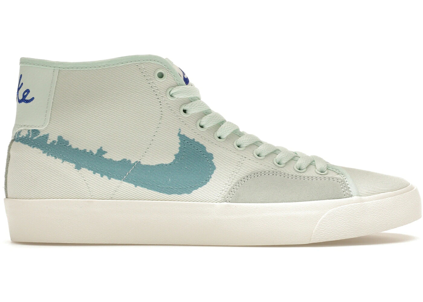 ナイキ エスビー ブレイザー 厚地の外套 ミッド 緑 緑であること スニーカー メンズ NIKE SB BLAZER COURT MID PRM BARELY GREEN / BARELY GREEN BARELY GREEN SAIL