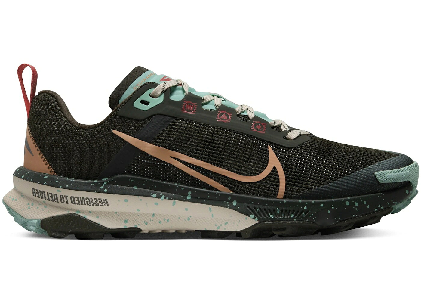 ナイキ リアクト ライズ 茶色 ブラウン WOMEN'S スニーカー レディース NIKE REACT TERRA KIGER 9 SEQUOIA EMERALD RISE GUAVA ICE AMBER BROWN (WOMEN'S) / SEQUOIA EMERALD RISE GUAVA ICE