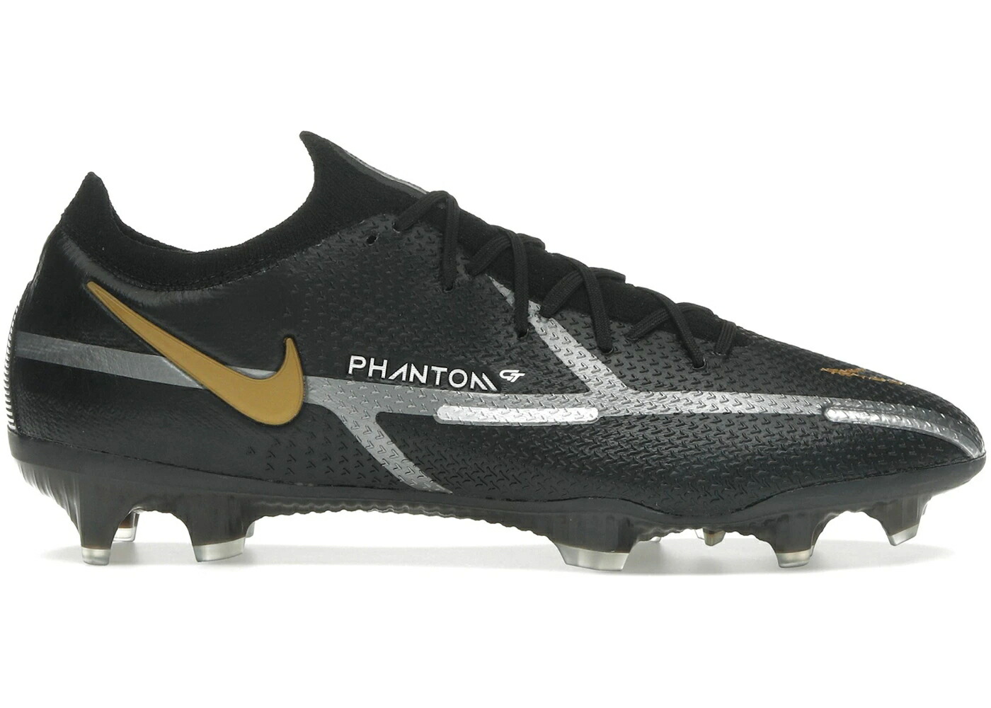 ナイキ エリート 黒色 ブラック 灰色 グレー ゴールド スニーカー メンズ NIKE PHANTOM GT2 ELITE FG BLACK METALLIC DARK GREY GOLD / BLACK METALLIC DARK GREY