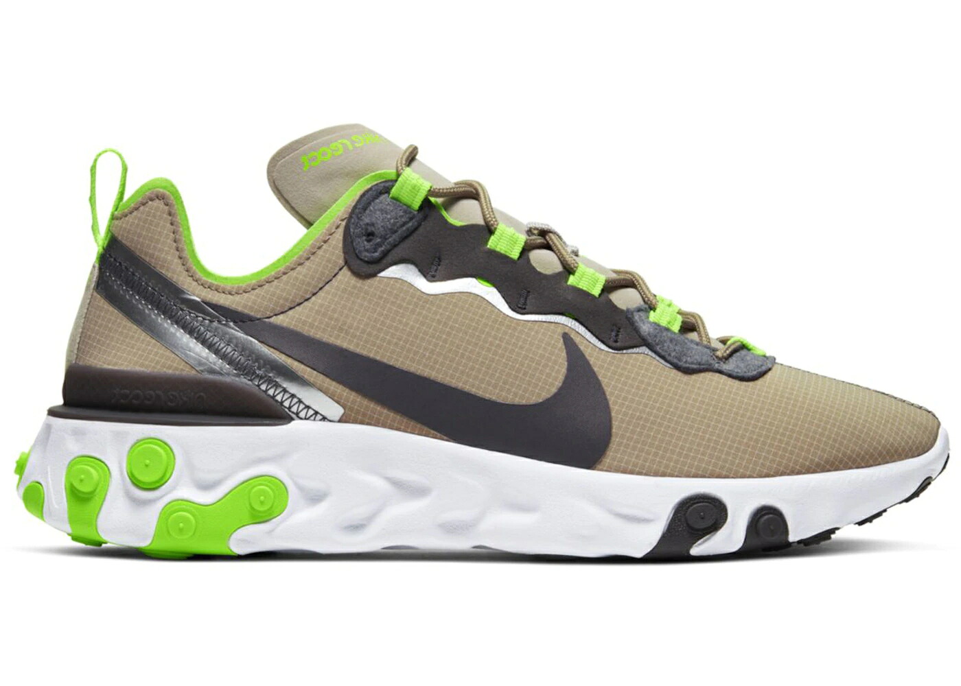 ナイキ リアクト エレメント ライム 緑 グリーン カーキ スニーカー メンズ NIKE REACT ELEMENT 55 LIME GREEN / KHAKI LIME GREEN