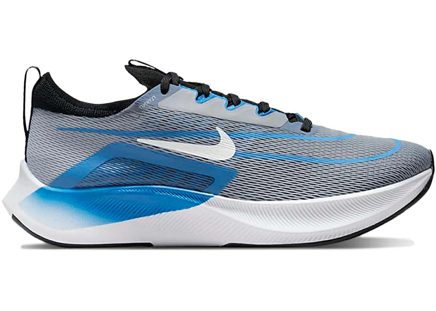 ナイキ ズーム 灰色 グレー 青色 ブルー 黒色 ブラック 白色 ホワイト ズームフライ スニーカー メンズ NIKE ZOOM FLY 4 WOLF GREY PHOTO BLUE / WOLF GREY PHOTO BLUE BLACK WHITE