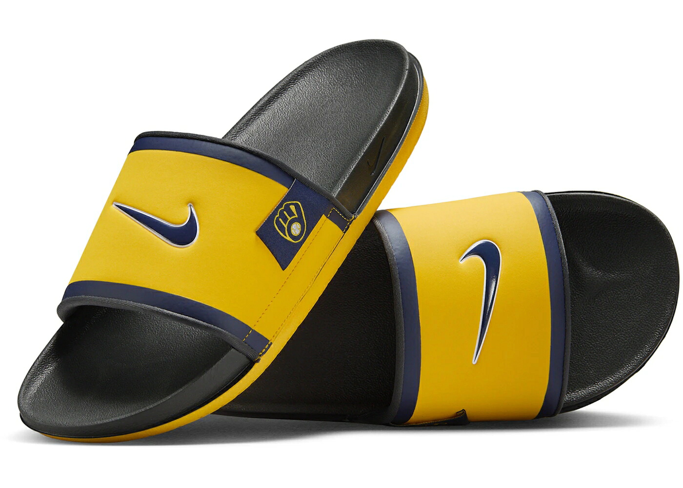 ナイキ サンダル ミルウォーキー ブルワーズ 灰色 グレー スニーカー メンズ NIKE OFFCOURT SLIDE MILWAUKEE BREWERS / AMARILLO DARK SMOKE GREY｜スニケス