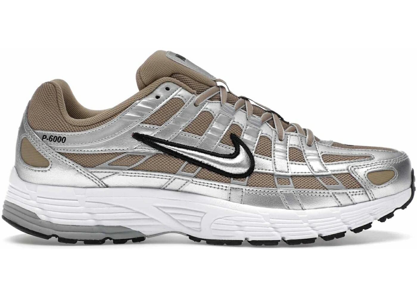 ナイキ カーキ しろがね色 しろがね色 スニーカー メンズ NIKE P-6000 KHAKI METALLIC SILVER / KHAKI METALLIC SILVER METALLIC