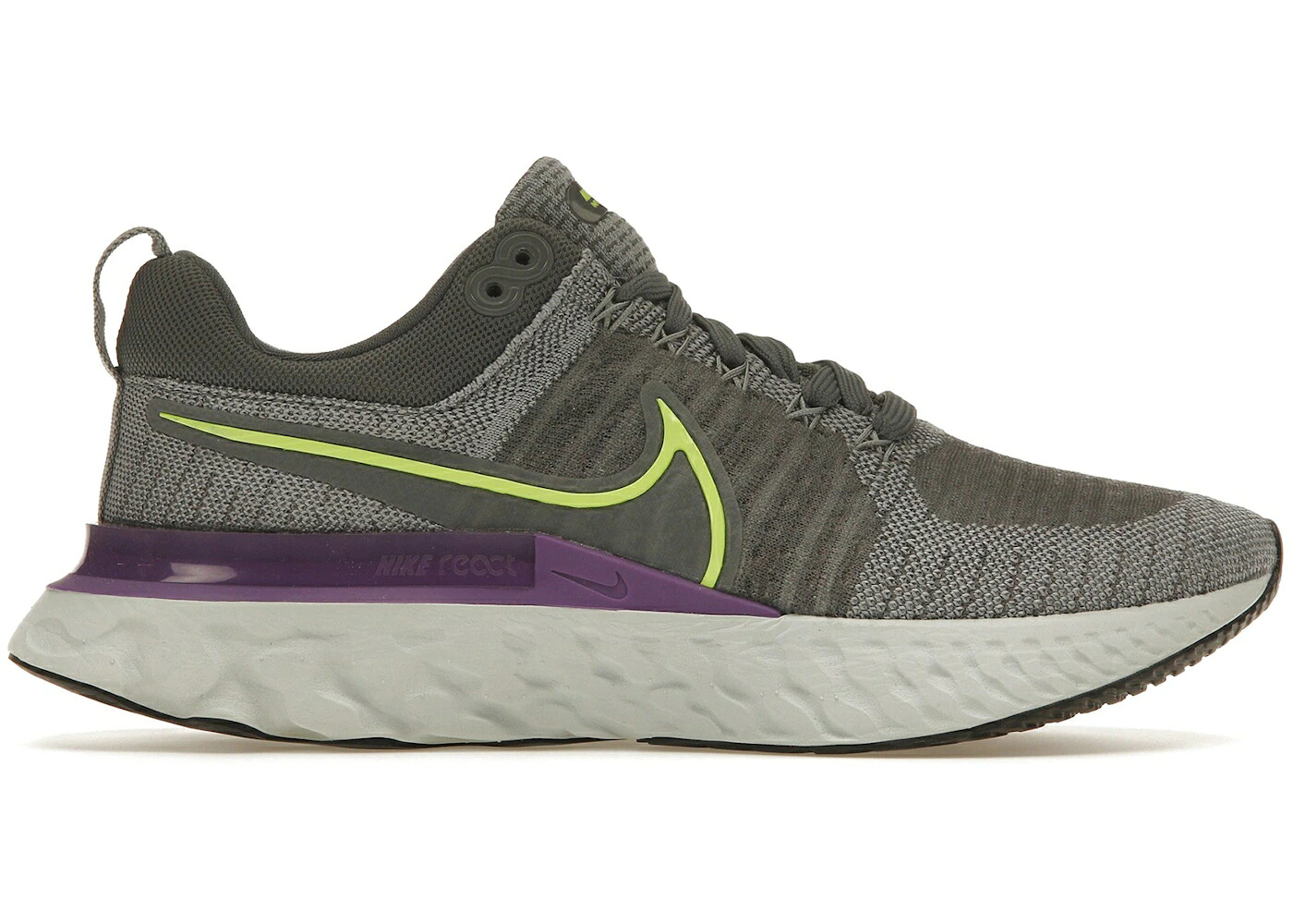 ナイキ リアクト ラン フライニット 灰色 グレー ワイルド スニーカー メンズ NIKE REACT INFINITY RUN FLYKNIT 2 GREY VOLT WILD BERRY / PARTICLE GREY VOLT IRON GREY｜スニケス