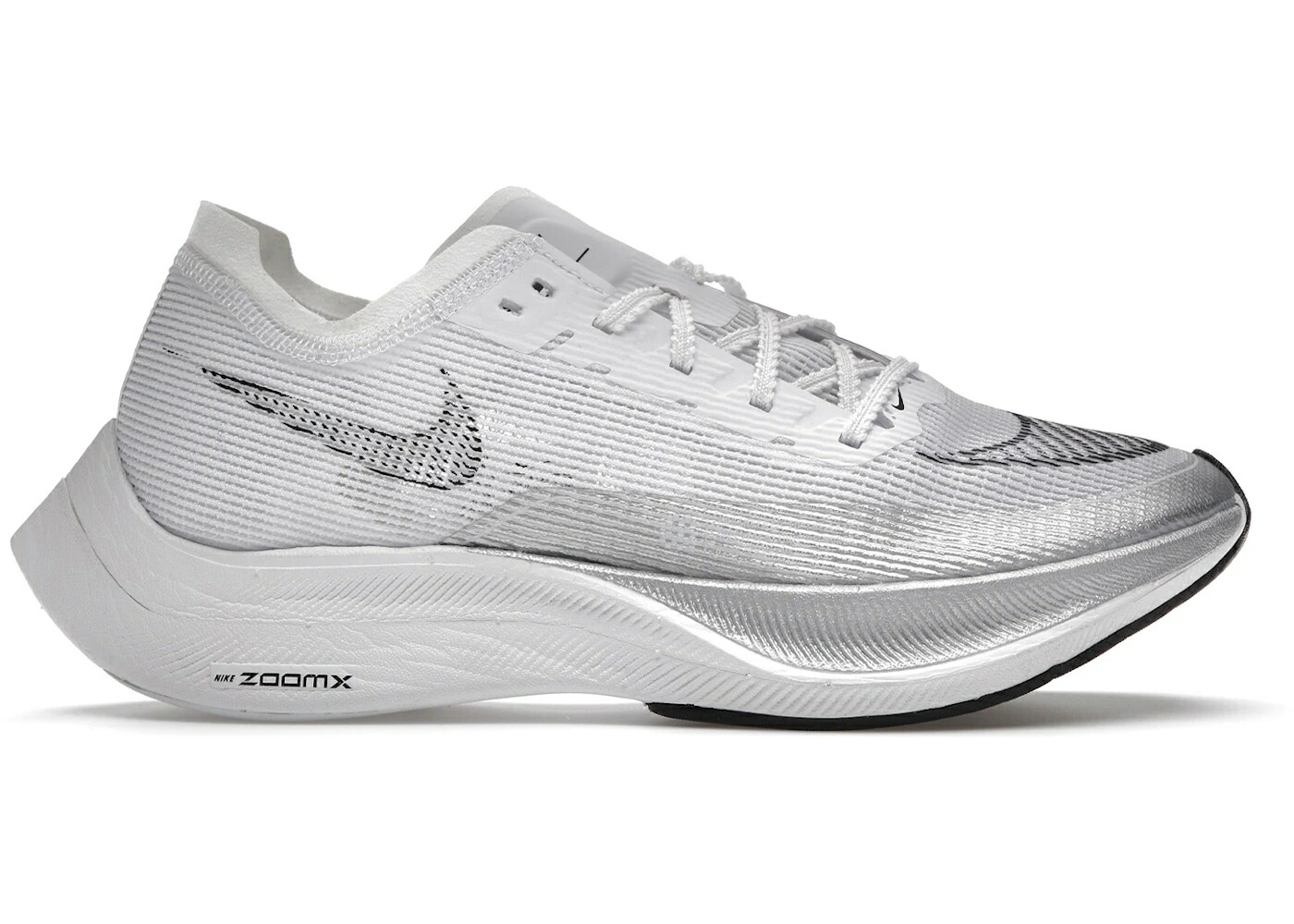 ナイキ 白色 ホワイト 銀色 シルバー 黒色 ブラック NEXT% WOMEN'S スニーカー レディース NIKE ZOOMX VAPORFLY 2 WHITE METALLIC SILVER (WOMEN'S) / WHITE METALLIC SILVER BLACK