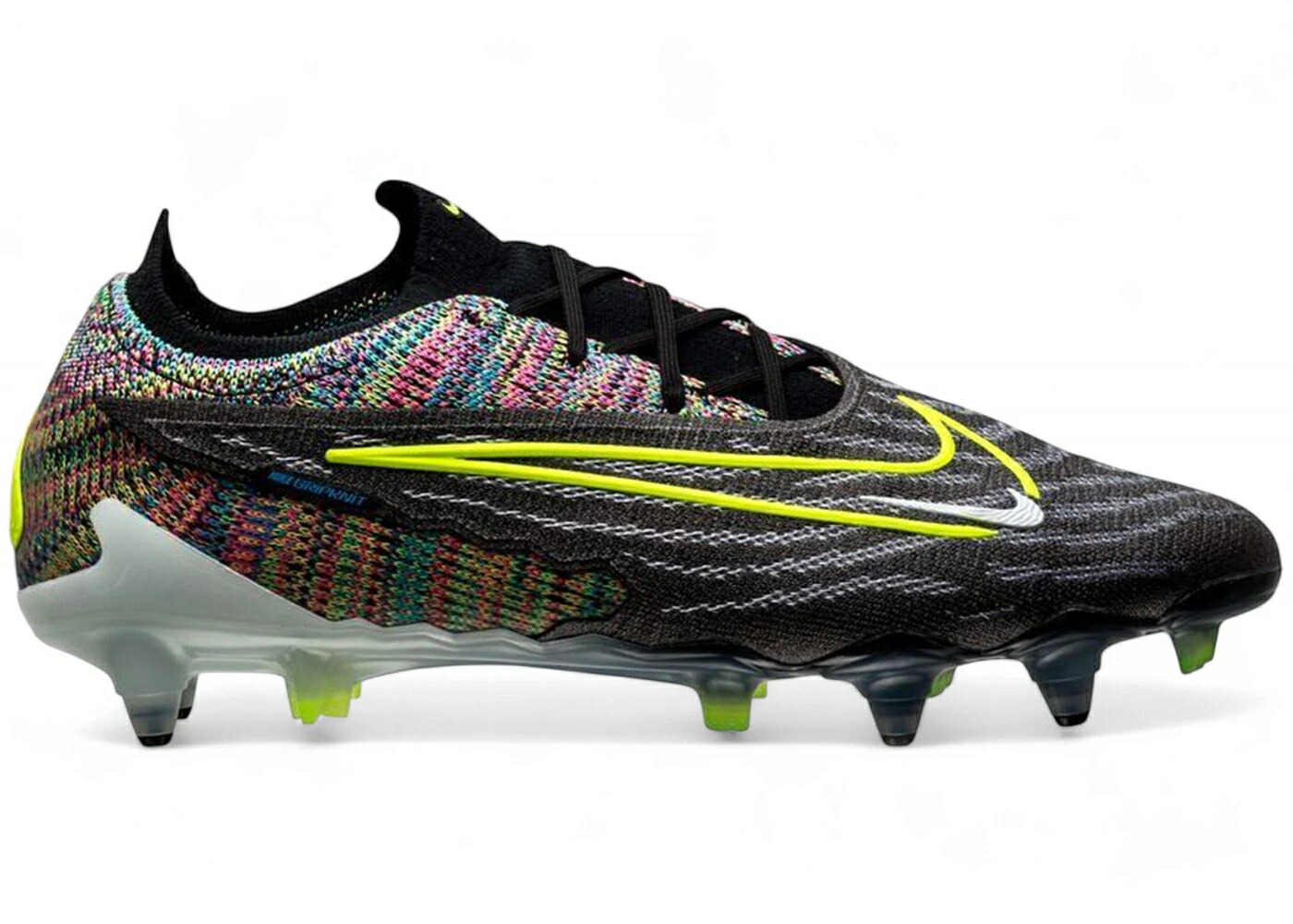 ナイキ エリート フュージョン 黒色 ブラック 白色 ホワイト 青色 ブルー スニーカー メンズ NIKE PHANTOM GX ELITE FUSION SG-PRO AC BLACK VOLT MULTI-COLOR / BLACK VOLT WHITE BLUE GLOW