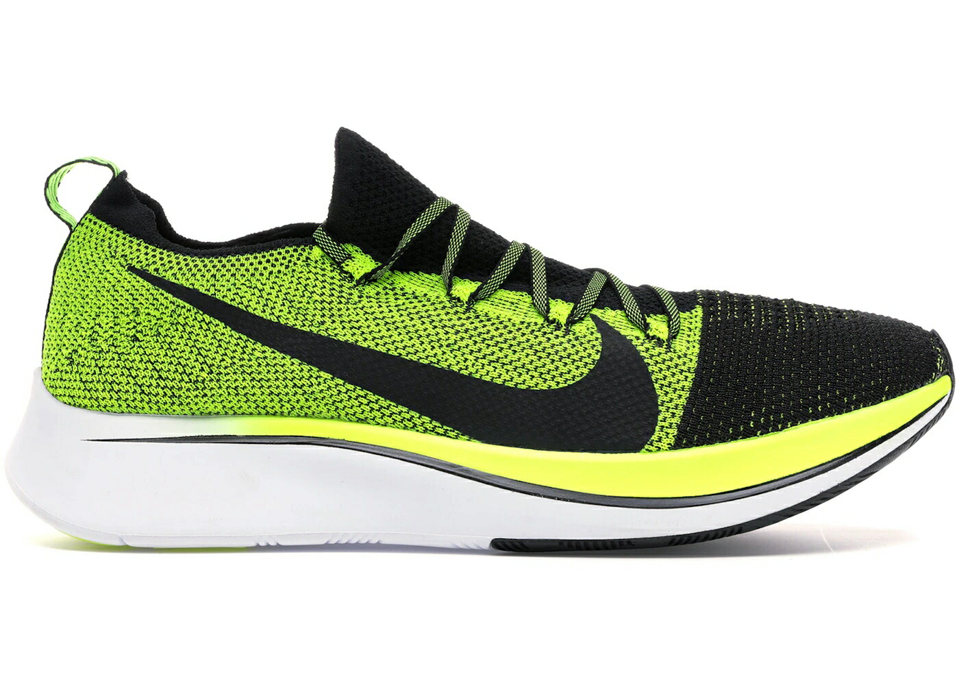 ナイキ ズーム フライニット 黒色 ブラック 白色 ホワイト ズームフライ スニーカー メンズ NIKE ZOOM FLY FLYKNIT BLACK VOLT / BLACK BLACK VOLT WHITE