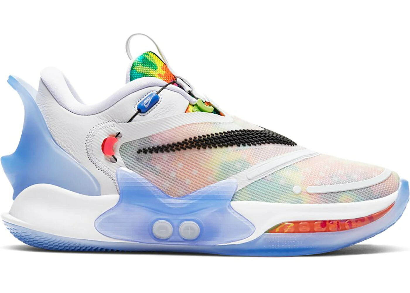 ナイキ アダプト ネクタイ 白色 ホワイト 黒色 ブラック 2.0 スニーカー メンズ NIKE ADAPT BB TIE DYE (UK CHARGER) / WHITE BLACK MULTI COLOR|スニケス