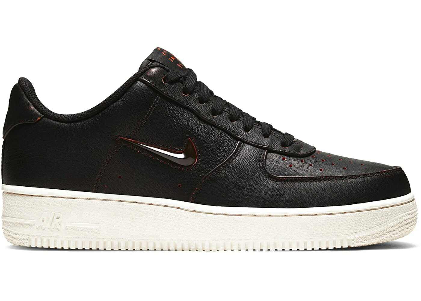 ナイキ 黒いこと 黒いこと 橙 オレンジ色 空軍 \u002707 スニーカー メンズ NIKE AIR FORCE 1 LOW PRM JEWEL HOME AND AWAY BLACK / BLACK BLACK SAFETY ORANGE SAIL