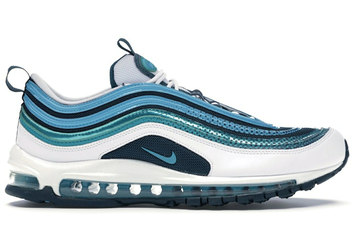 ナイキ マックス 白色 ホワイト 青色 ブルー エアマックス スニーカー メンズ NIKE AIR MAX 97 WHITE NIGHTSHADE SPIRIT TEAL / WHITE NIGHTSHADE BLUE FURY