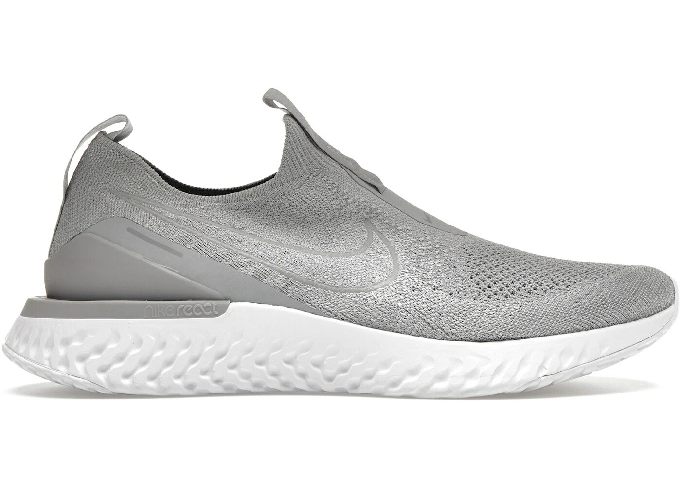ナイキ エピック リアクト フライニット 灰色 グレー 白色 ホワイト スニーカー メンズ NIKE EPIC PHANTOM REACT FLYKNIT WOLF GREY / WOLF GREY WHITE WOLF GREY