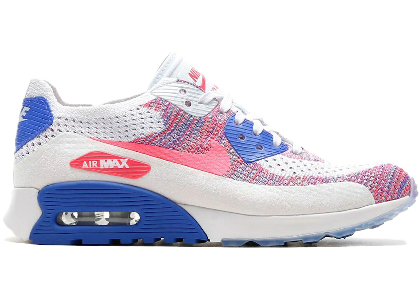 ナイキ マックス ウルトラ フライニット ピンク 白色 ホワイト 青色 ブルー エアマックス 2.0 WOMEN'S スニーカー レディース NIKE AIR MAX 90 ULTRA FLYKNIT RACER PINK (WOMEN'S) / WHITE RACER PINK MEDIUM BLUE