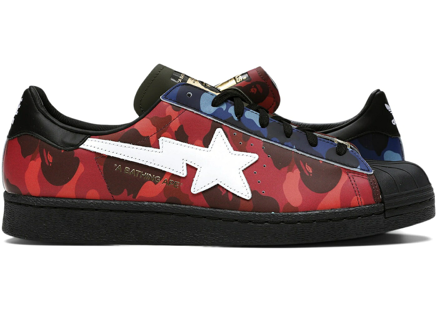 アディダス はやりっ子 間鴨柄 スニーカー メンズ ADIDAS SUPERSTAR 80S BAPE MULTI CAMO / MULTICOLOR MULTICOLOR