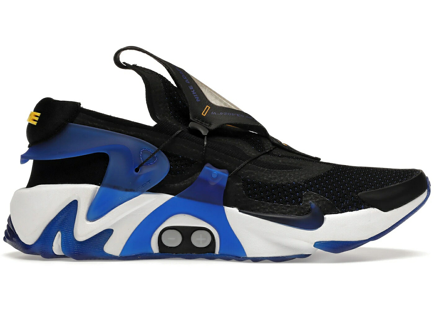 ナイキ アダプト ハラチ 黒いこと 黒いこと 青み 青色 白いこと 白いこと スニーカー メンズ NIKE ADAPT HUARACHE BLACK RACER BLUE (EU CHARGER) / BLACK RACER BLUE AMARILLO WHITE
