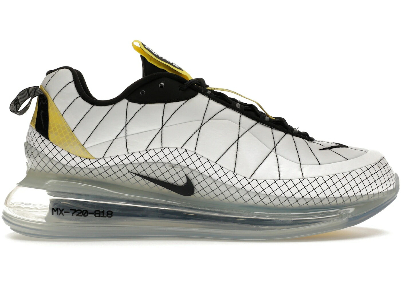 ナイキ 白色 ホワイト 黒色 ブラック スニーカー メンズ NIKE AIR MX 720 818 WHITE BLACK MAIZE / WHITE BLACK VARSITY MAIZE
