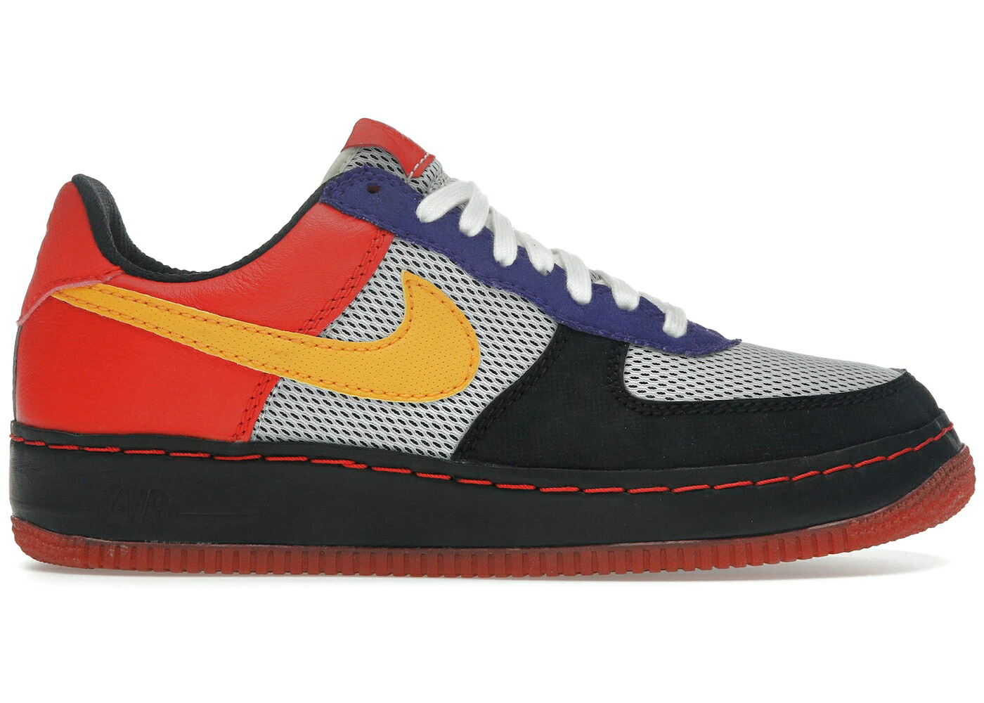 ナイキ 黒いこと 黒いこと 赤 赤いこと 空軍 スニーカー メンズ NIKE AIR FORCE 1 LOW INSIDE OUT ALBIS PACK (2005) / BLACK TAXI CHILE RED