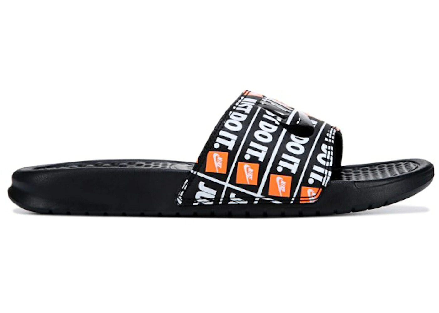 ナイキ ベナッシ サンダル 黒色 ブラック 橙 オレンジ スニーカー メンズ NIKE BENASSI JDI BLACK ORANGE / BLACK BLACK