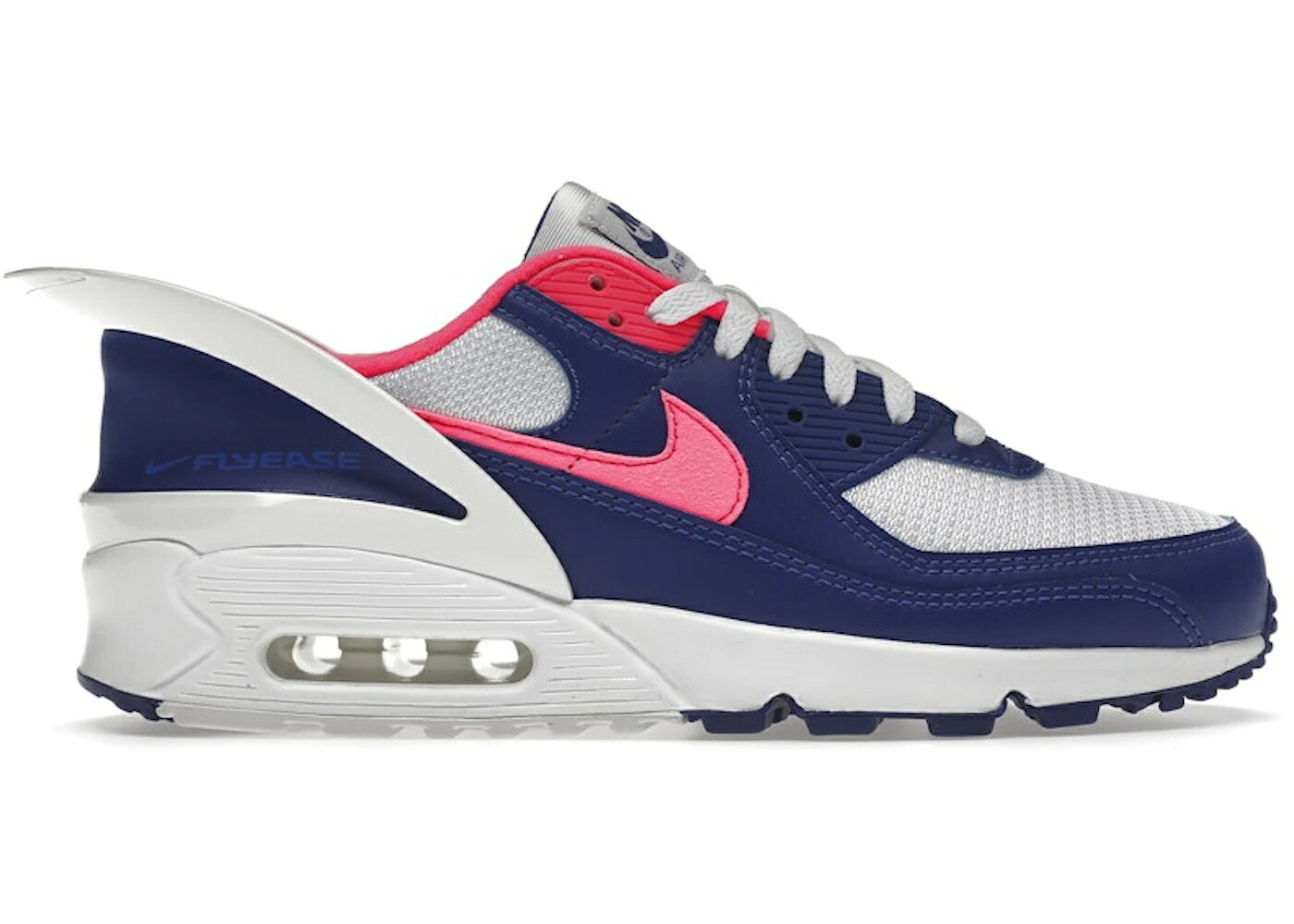 ナイキ マックス ディープ 青碧 青碧 サクラ色 白いこと 白いこと 大気圏マックス スニーカー メンズ NIKE AIR MAX 90 FLYEASE DEEP ROYAL BLUE HYPER PINK / WHITE WHITE DEEP ROYAL BLUE