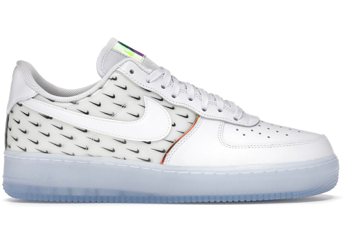 ナイキ スウッシュ スウォッシュ 白いこと 白いこと 空軍 \u002707 スニーカー メンズ NIKE AIR FORCE 1 LOW PRM SWOOSH PATTERN / WHITE WHITE ICE
