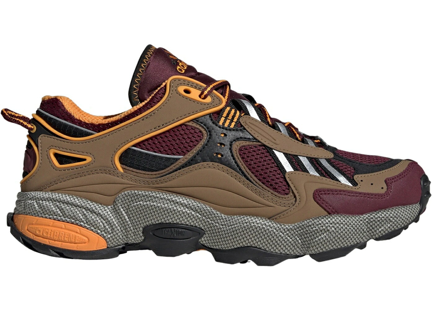 アディダス マルーン コア 黒色 ブラック カーキ スニーカー メンズ ADIDAS CADIANT FYW MAROON CORE BLACK LINEN KHAKI / MAROON CORE BLACK LINEN KHAKI