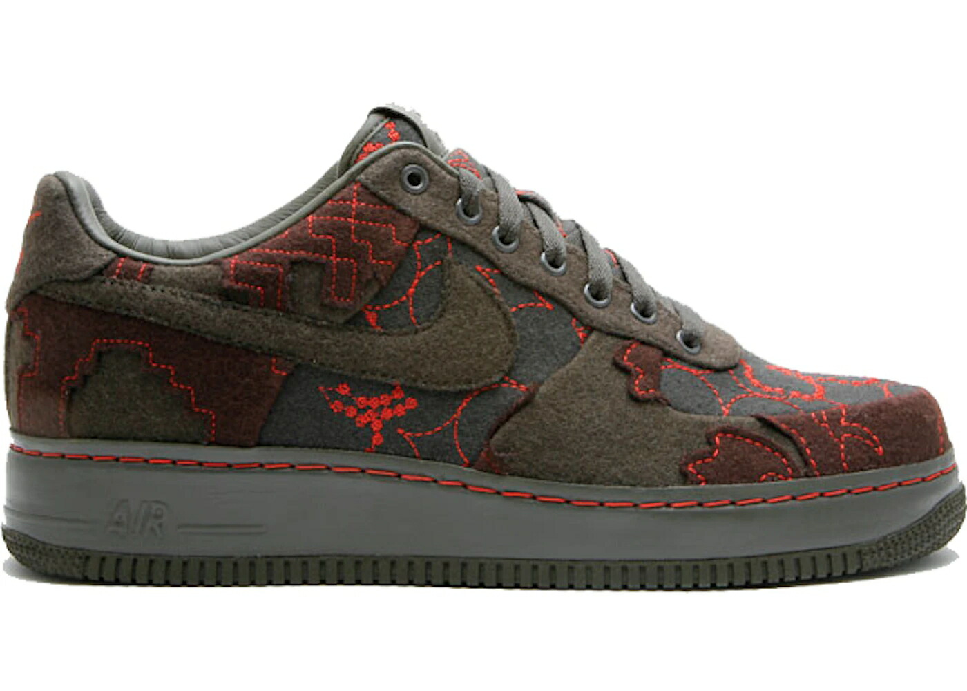 ナイキ ドラゴン 赤 レッド エアフォース スニーカー メンズ NIKE AIR FORCE 1 LOW MAHARAM MOSS / NEWSPRINT DARK LODEN DRAGON RED