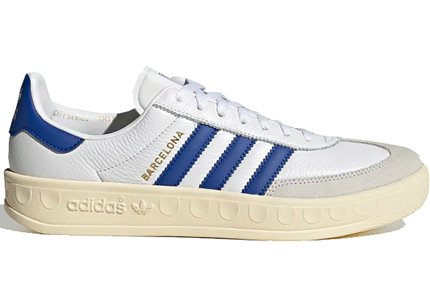アディダス 白色 ホワイト 青色 ブルー クリーム スニーカー メンズ ADIDAS BARCELONA CLOUD WHITE BLUE / CLOUD WHITE BLUE CREAM WHITE