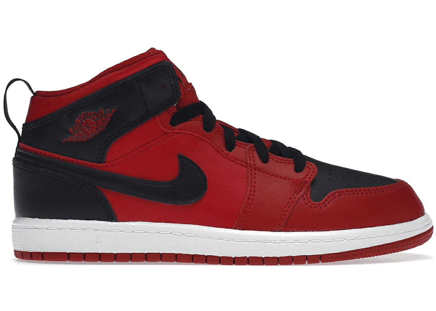 ナイキ ジョーダン ミッド 意趣晴らし 赤 赤いこと 黒いこと 黒いこと お坊っちゃん キッズ JORDAN 1 MID REVERSE BRED (なおなお書き) / RED BLACK もの言う花 マタニティ スニーカー