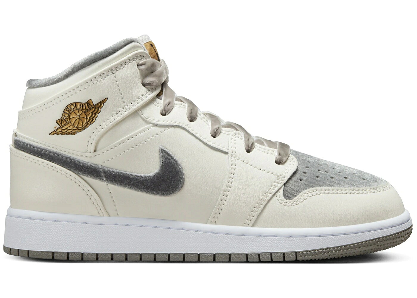 ナイキ ジョーダン ミッド ゴールド お坊っちゃん キッズ JORDAN 1 MID SE SAIL METALLIC GOLD FLAT PEWTER (GS) / SAIL METALLIC GOLD FLAT PEWTER もの言う花 マタニティ スニーカー