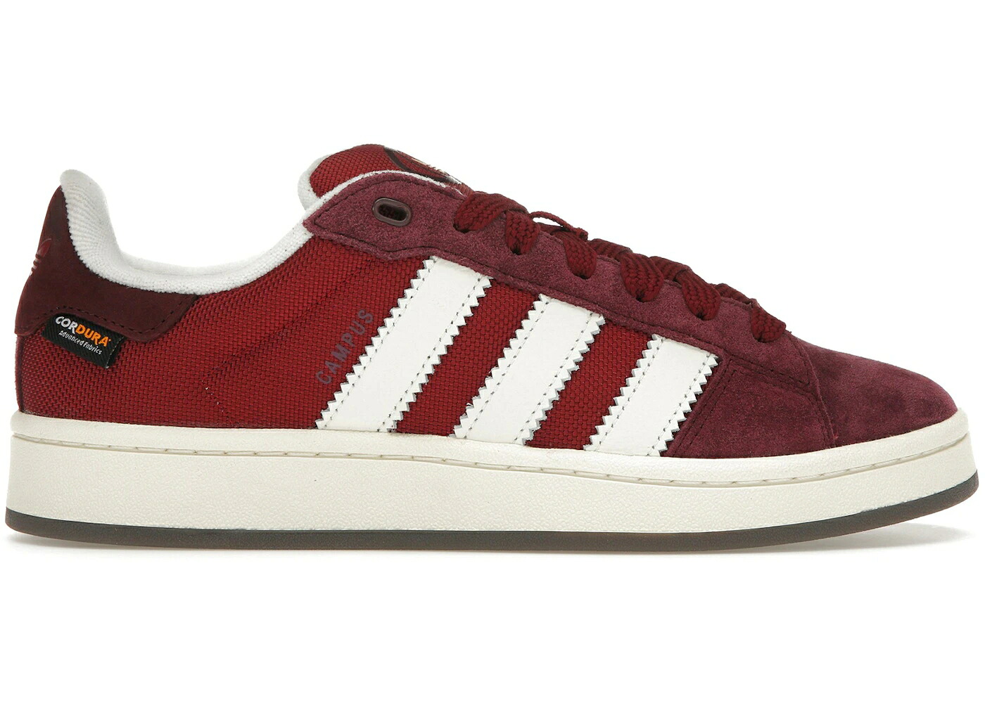 アディダス 校庭 ぶどう酒色 バーガンディー 白いこと 白いこと スニーカー メンズ ADIDAS CAMPUS 00S CORDURA COLLEGIATE BURGUNDY / COLLEGIATE BURGUNDY OFF WHITE