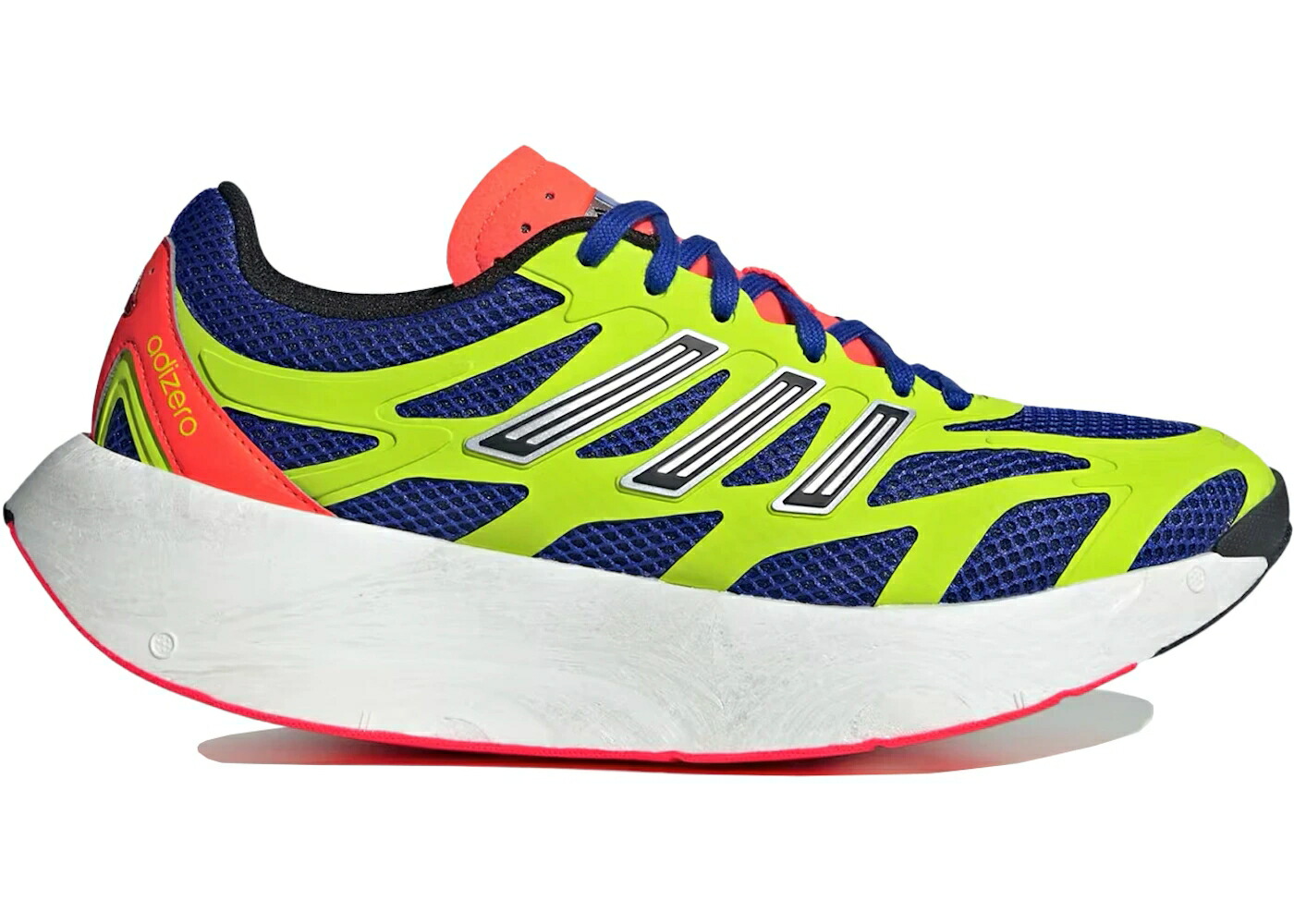 アディダス アディゼロ 青色 ブルー 黒色 ブラック コア スニーカー メンズ ADIDAS ADIZERO ARUKU LUCID BLUE BLACK SOLAR SLIME / LUCID BLUE CORE BLACK SOLAR