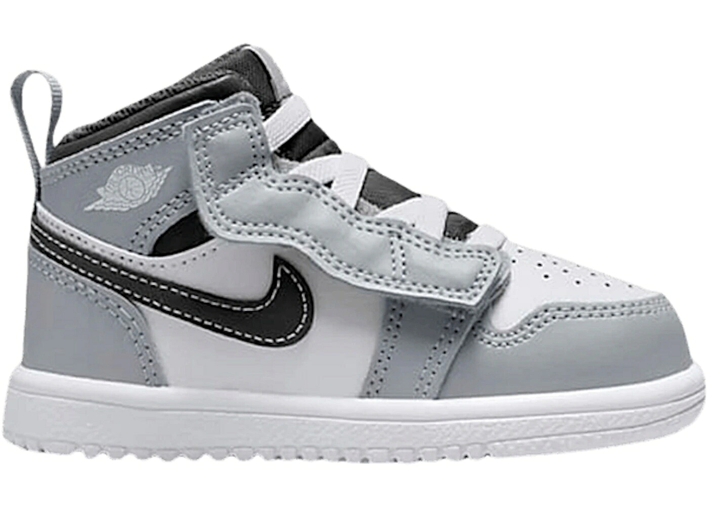 ナイキ ジョーダン ミッド 灰色 グレー 白色 ホワイト 黒色 ブラック ジュニア キッズ JORDAN 1 MID ALT LIGHT SMOKE GREY (TD) / LIGHT SMOKE GREY WHITE BLACK
