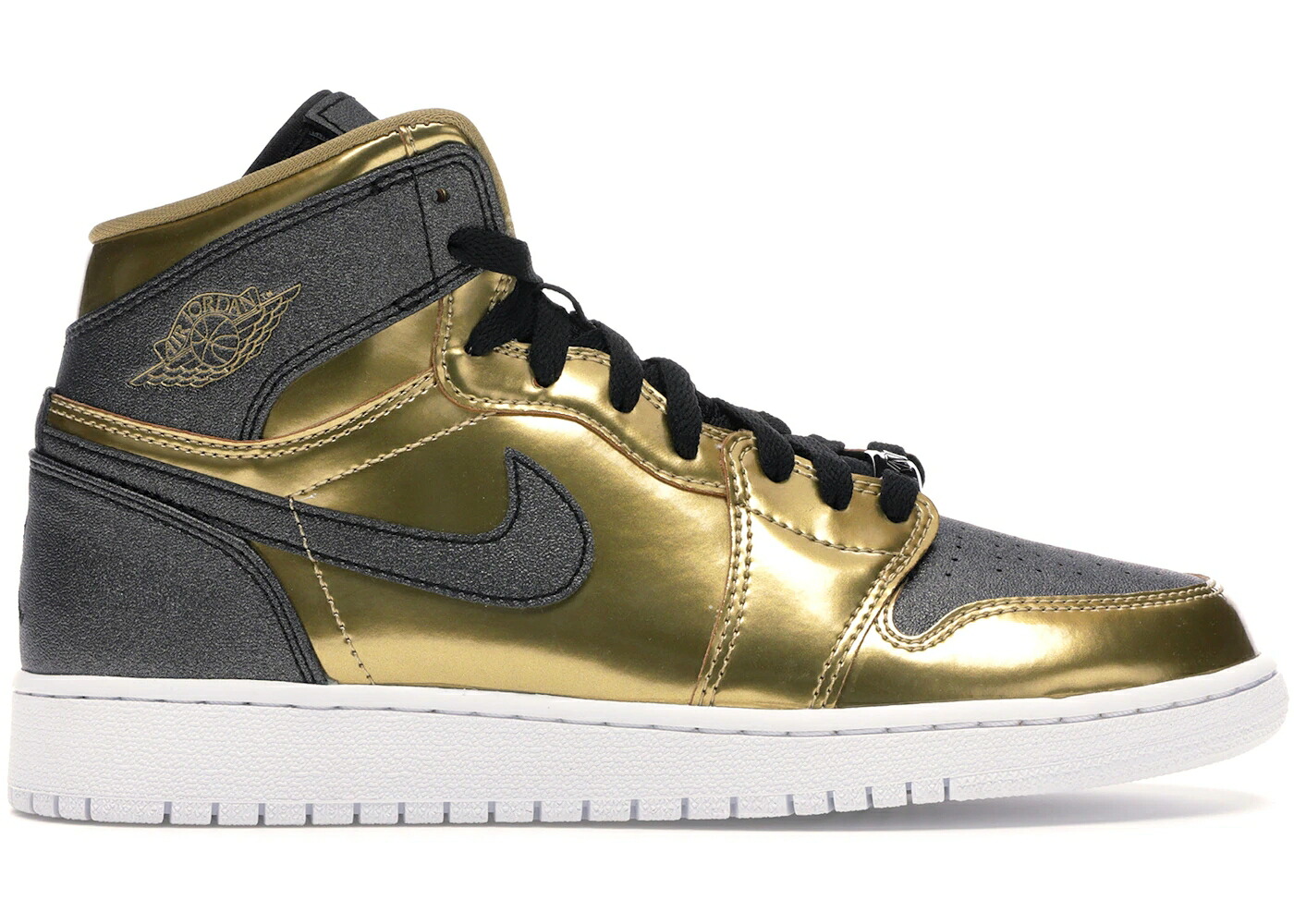 ナイキ ジョーダン ゴールド 黒いこと 黒いこと 白いこと 白いこと お坊っちゃん キッズ JORDAN 1 RETRO BHM (2017) (GS) / METALLIC GOLD BLACK WHITE もの言う花 マタニティ スニーカー