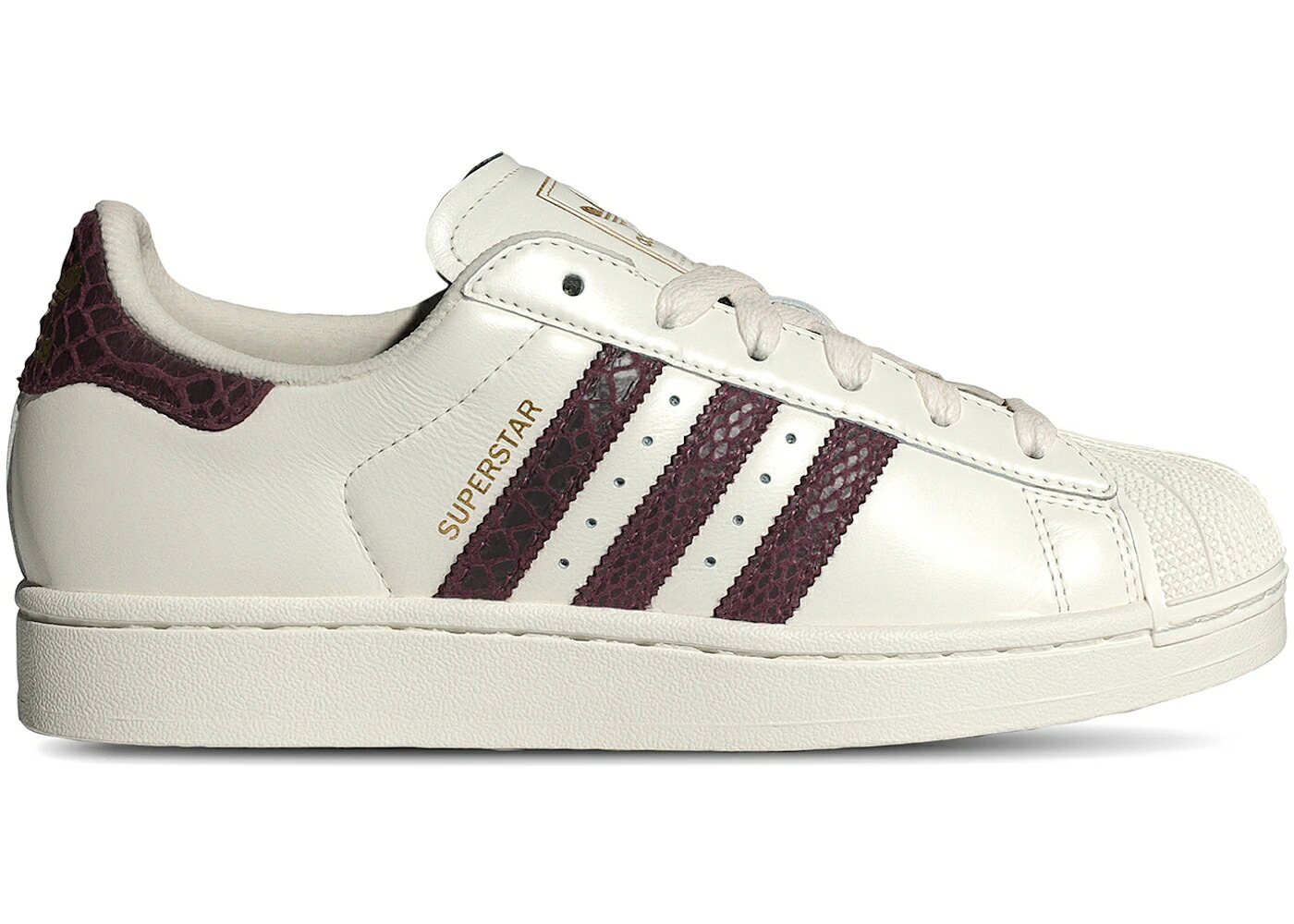 アディダス はやりっ児 白いこと 白いこと マルーン ゴールド WOMEN\u0027S スニーカー レディース ADIDAS SUPERSTAR II OFF WHITE MAROON SNAKESKIN (WOMEN\u0027S) / OFF WHITE MAROON GOLD METALLIC