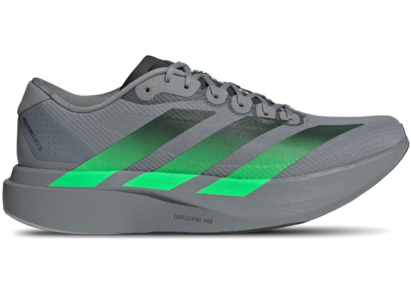 アディダス アディゼロ ウーブン 薄墨色 薄墨色 緑 緑であること 炭素 スニーカー メンズ ADIDAS ADIZERO EVO SL WOVEN GREY SCREAMING GREEN / GREY SCREAMING GREEN CARBON