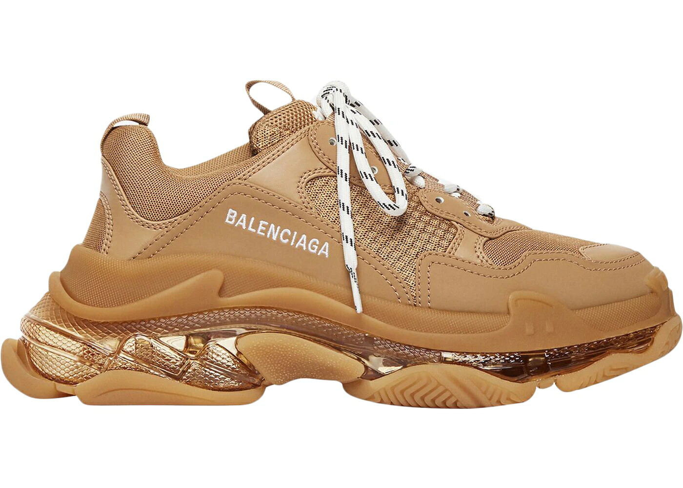 バレンシアガ 茶色 ブラウン 白色 ホワイト スニーカー メンズ BALENCIAGA TRIPLE S CLEAR SOLE BROWN / BROWN WHITE|スニケス