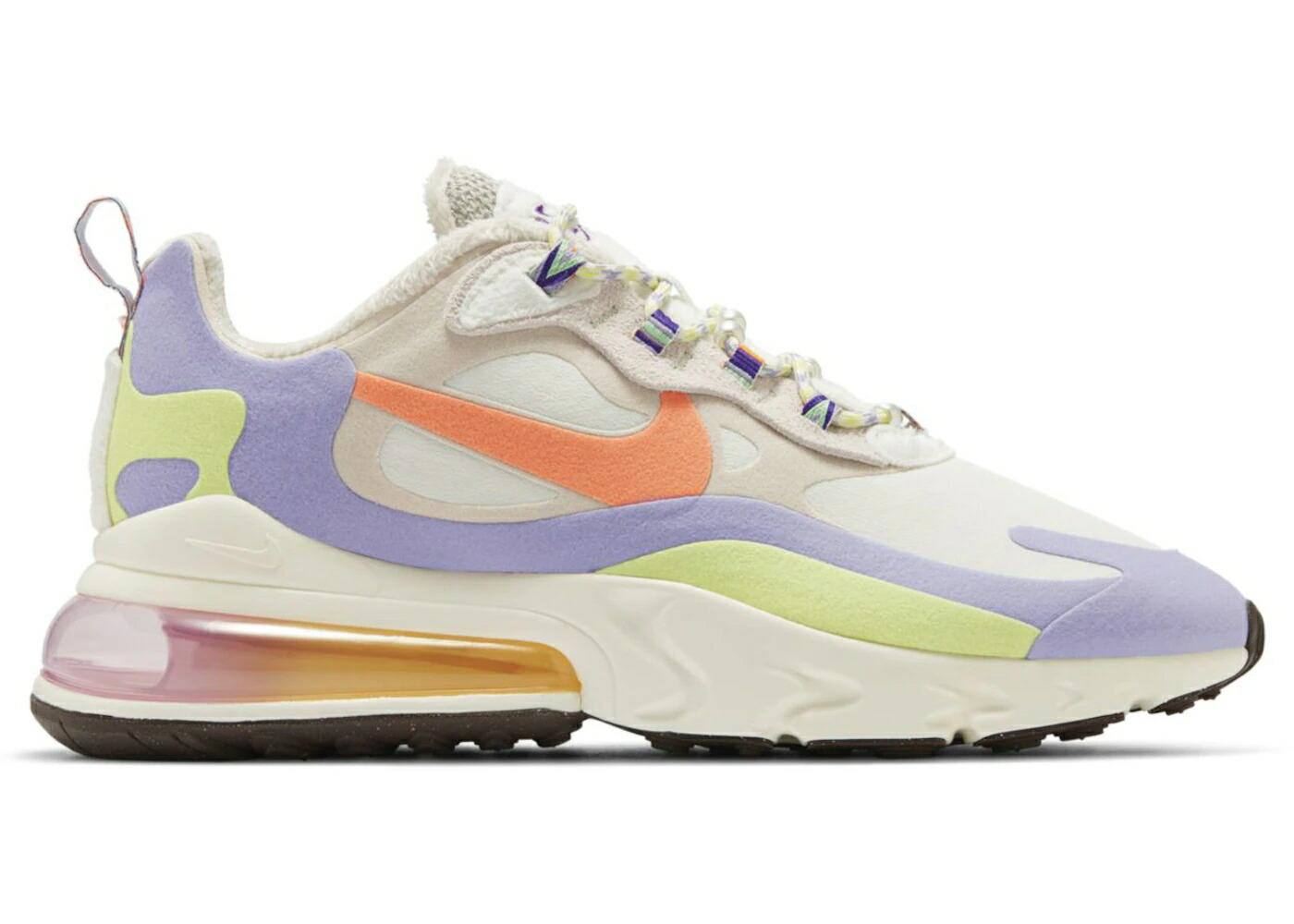ナイキ マックス リアクト 橙 オレンジ 白色 ホワイト 茶色 ブラウン エアマックス WOMEN'S スニーカー レディース NIKE AIR MAX 270 REACT SAIL ORANGE FROST (WOMEN'S) / SAIL WHITE LIGHT MAHOGANY BROWN