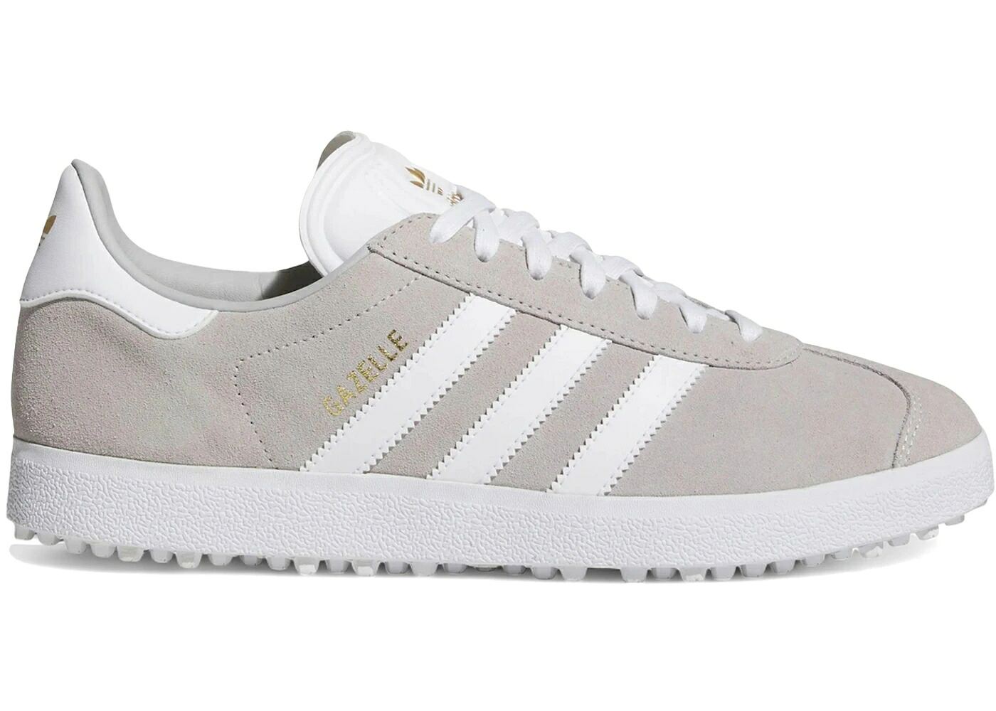 アディダス ガゼル ゴルフ 薄墨色 薄墨色 白いこと 白いこと ゴールド スニーカー メンズ ADIDAS GAZELLE SPIKELESS GOLF GREY CLOUD WHITE / GREY TWO CLOUD WHITE GOLD