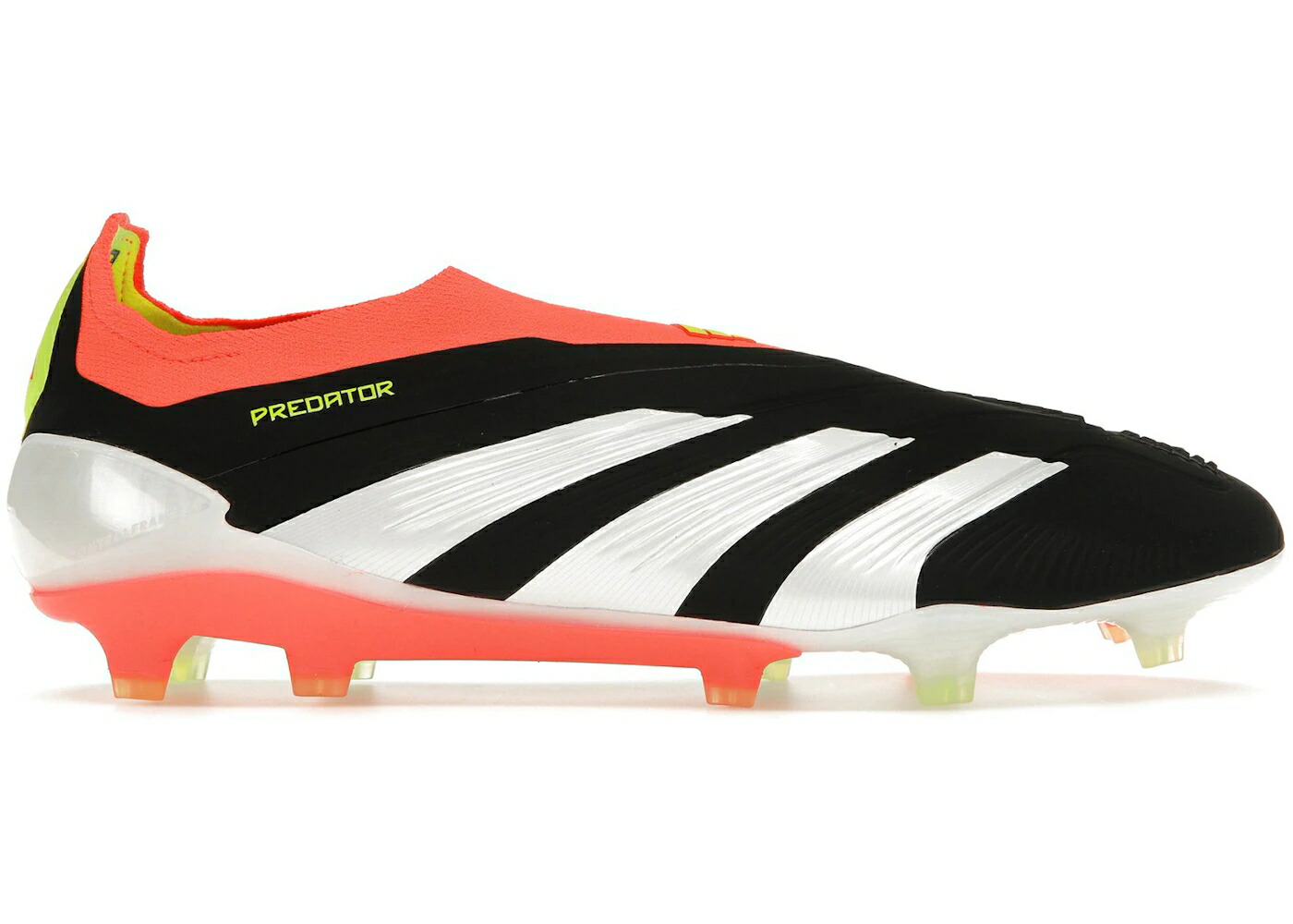 アディダス プレデター エリート エナジー コア 黒色 ブラック 白色 ホワイト 赤 レッド スニーカー メンズ ADIDAS PREDATOR ELITE LACELESS FG SOLAR ENERGY PACK / CORE BLACK CLOUD WHITE SOLAR RED