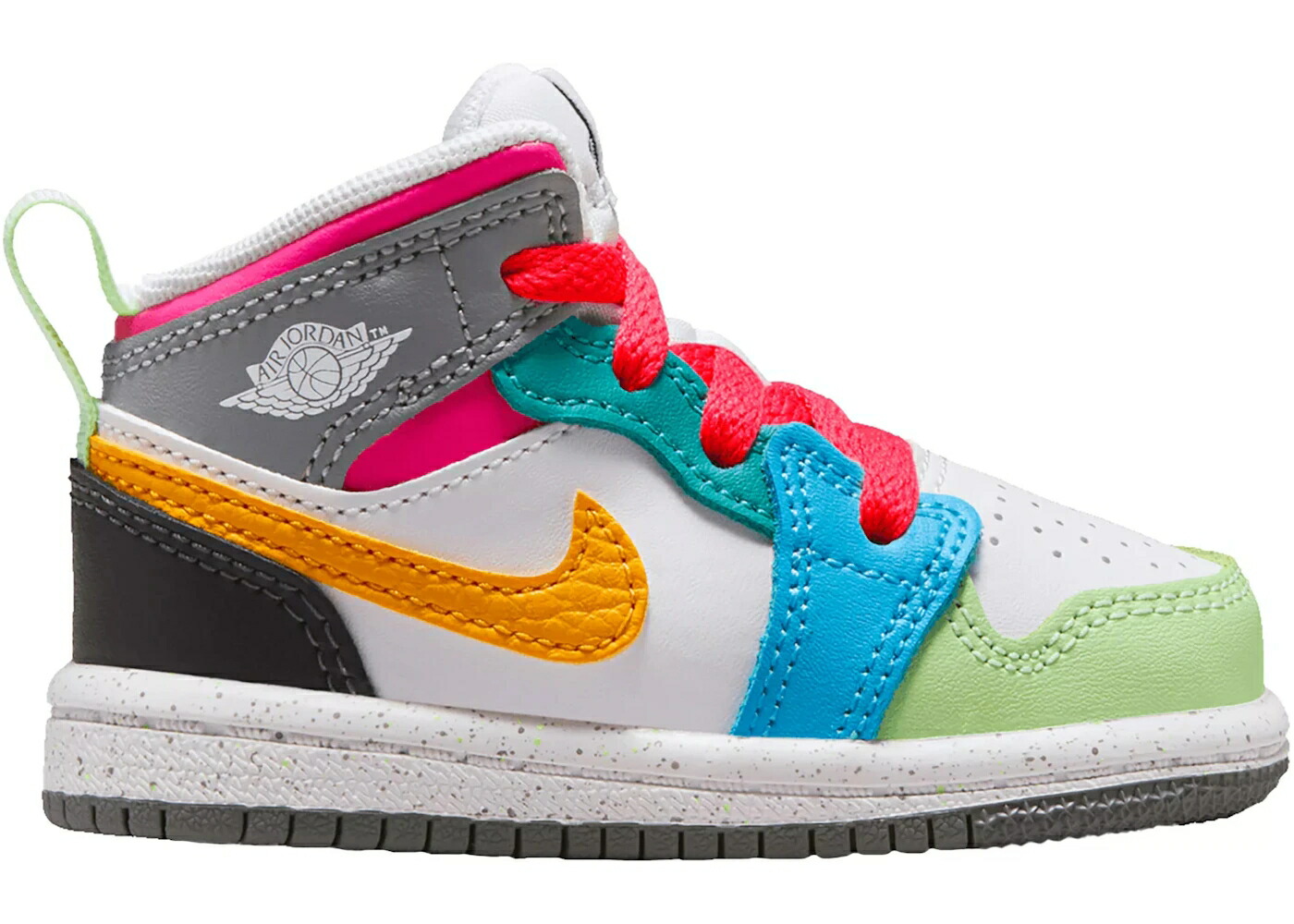 ナイキ ジョーダン ミッド 白いこと 白いこと 影ぼうし 影ぼうし お坊っちゃん キッズ JORDAN 1 MID SE MULTI-COLOR (TD) / WHITE TAXI DARK SHADOW HYPER