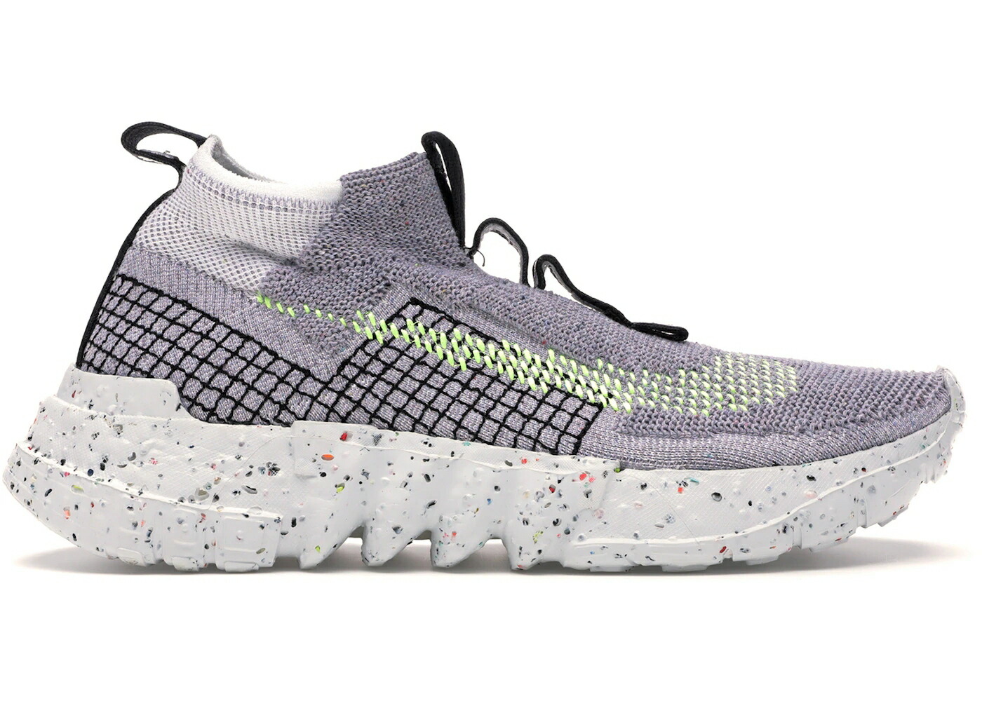 ナイキ 灰色 グレー 黒色 ブラック スニーカー メンズ NIKE SPACE HIPPIE 02 GREY VOLT / WOLF GREY BLACK VOLT DARK SMOKE