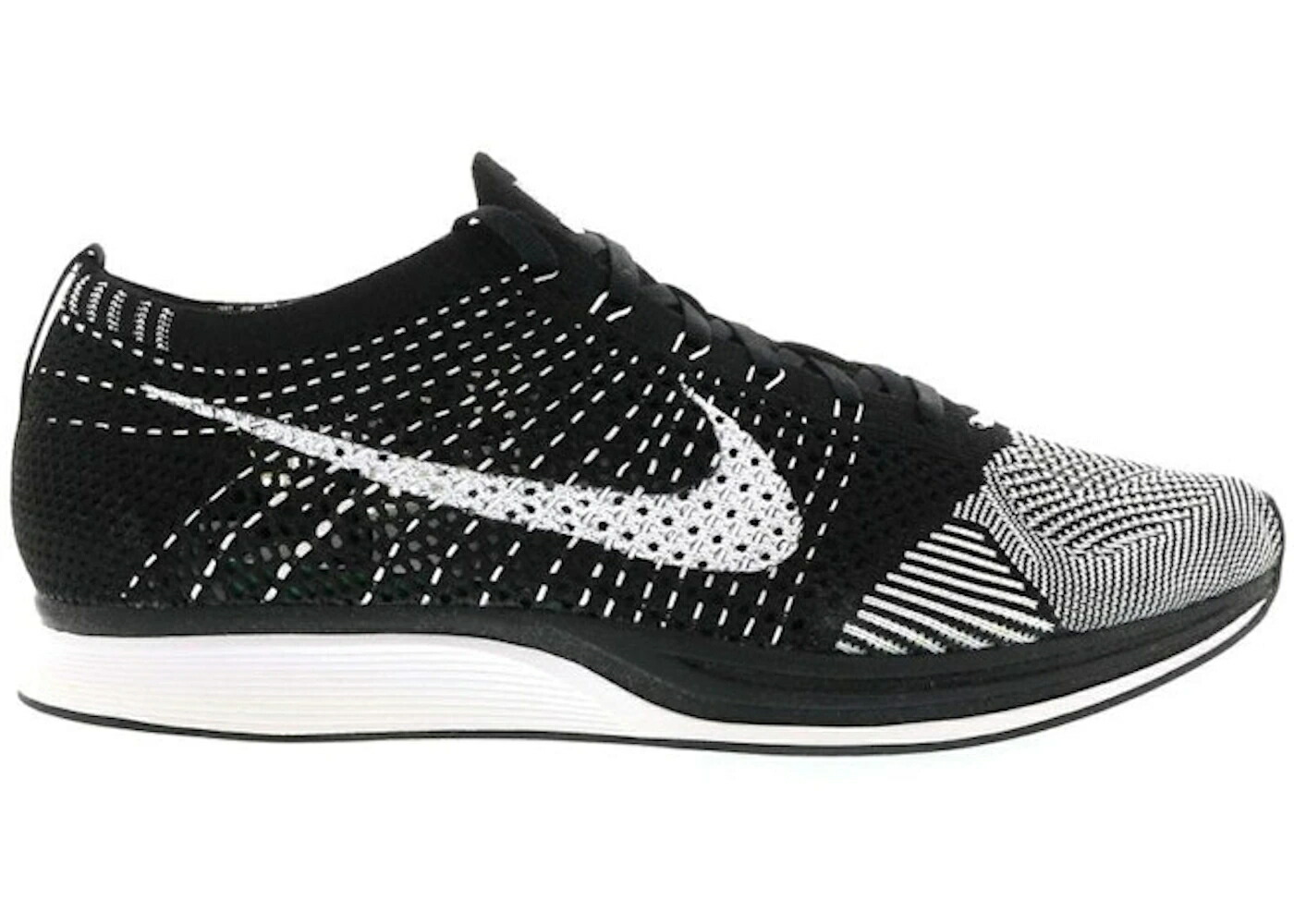 ナイキ フライニット 黒色 ブラック 白色 ホワイト スニーカー メンズ NIKE FLYKNIT RACER BLACK TONGUE / BLACK WHITE