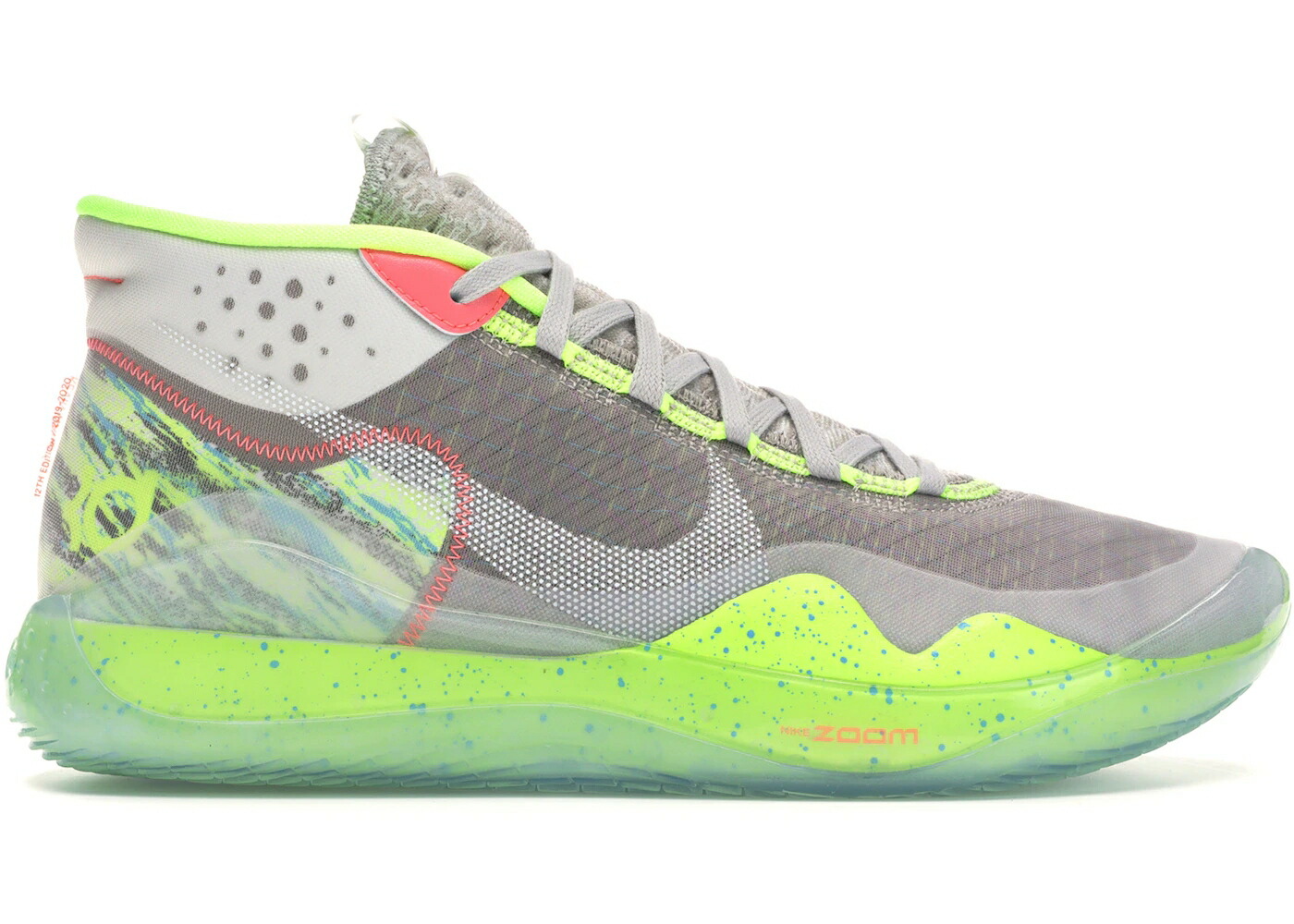 ナイキ 銀色 シルバー スニーカー メンズ NIKE KD 12 90S KID / MULTI COLOR METALLIC SILVER