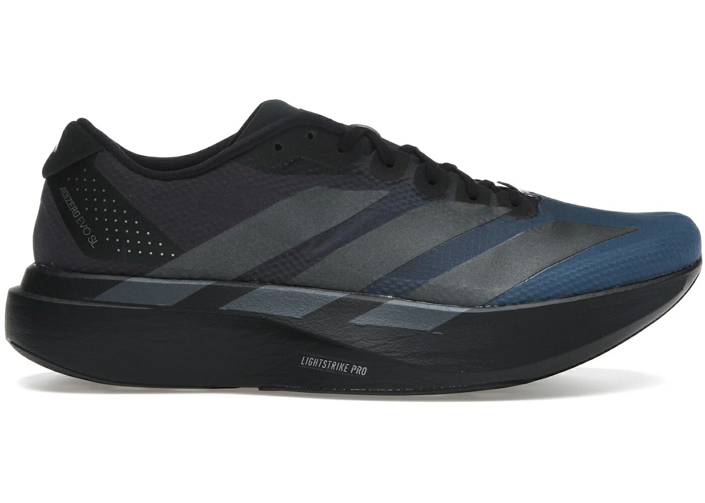 アディダス アディゼロ 黒いこと 黒いこと 青碧 青碧 中核グループ スニーカー メンズ ADIDAS ADIZERO EVO SL BLACK BLUE METALLIC / CORE BLACK BLACK BLUE METALLIC