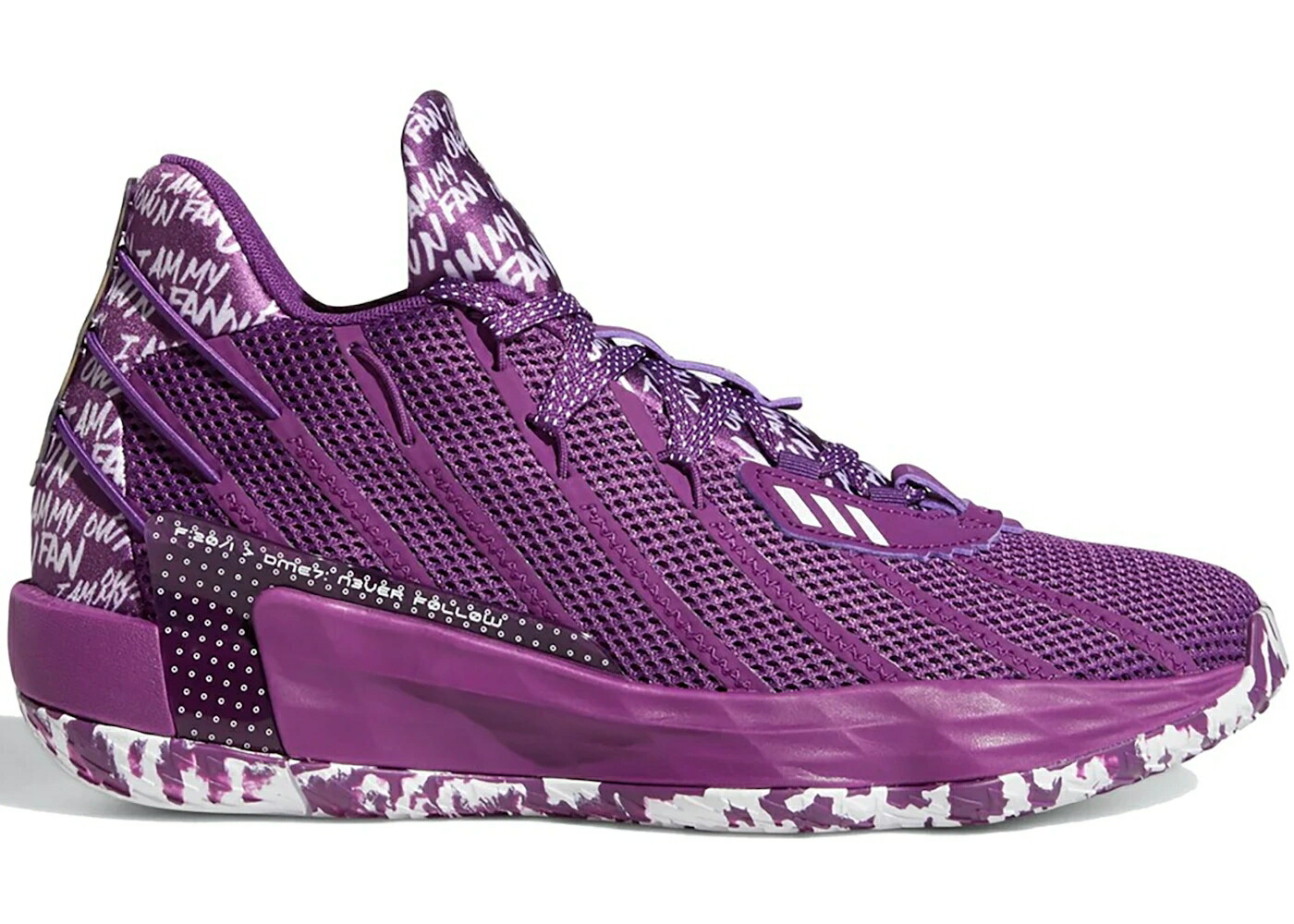 アディダス 紫 パープル 白いこと 白いこと スニーカー メンズ ADIDAS DAME 7 I AM MY OWN FAN GLORY PURPLE / GLORY PURPLE CLOUD WHITE GLORY