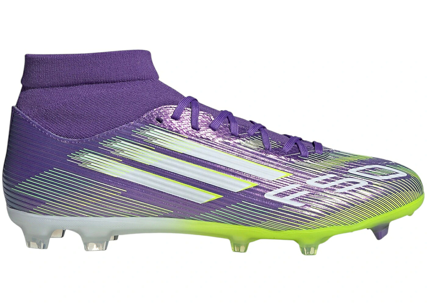アディダス 紫 パープル ラッシュ 白色 ホワイト スニーカー メンズ ADIDAS F50 LEAGUE MID-CUT FG/MG PURPLE RUSH CLOUD WHITE LUCID LEMON / PURPLE RUSH CLOUD WHITE LUCID｜スニケス